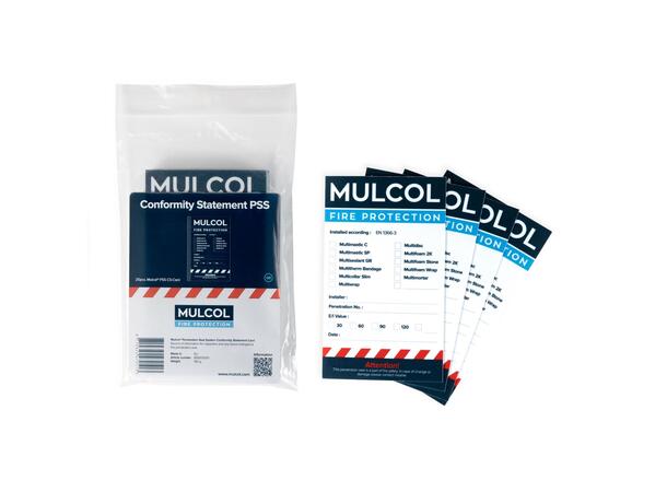 Mulcol® Branntettingsetiketter 20 stk pr. pakke / PSS CS-Card - GB 
