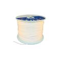 Snor, flettet, 5mm, hvit (260°C) 250m/rull / PES-Cord