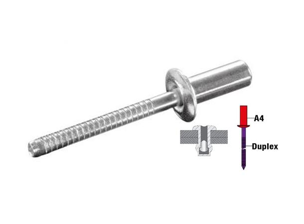 GOEBEL DUPLEX popnagler 3,2x10mm 1000 stk pr. eske / AISI 316/AFSS 