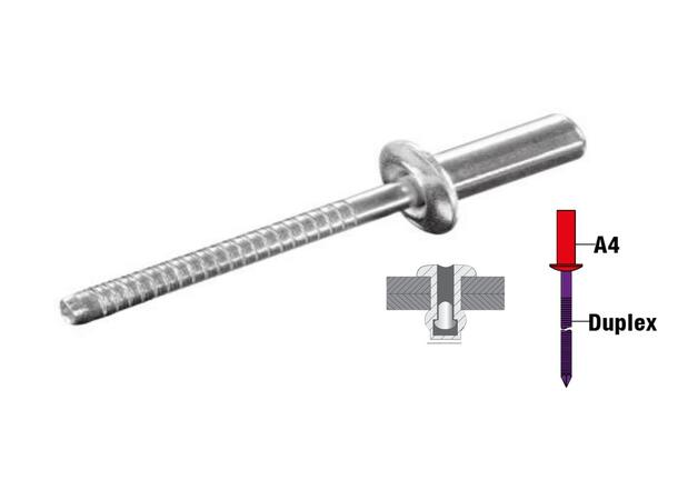 GOEBEL popnagler DUPLEX 4,8x20mm 250 stk pr. eske / AISI 316/AFSS 