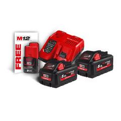 Milwaukee batterisett + lader, M18 5,5 M18 HNRG-552