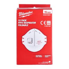 Milwaukee støvmaske m/ventil FFP2 15 stk pr. pakke