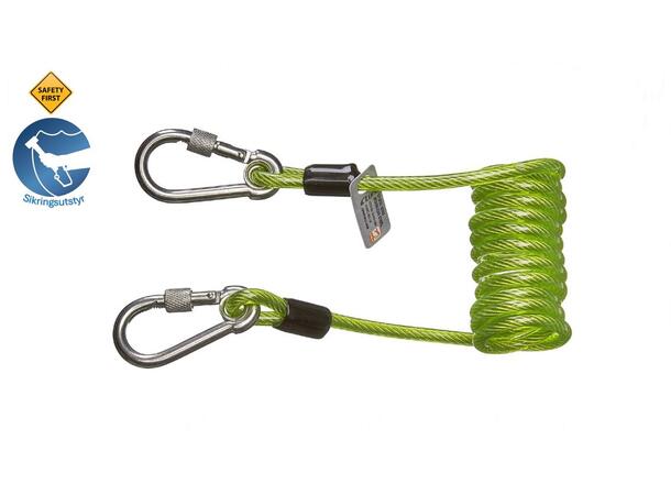 Spiralvaier 2KG Rustfritt stål karabinkroker 