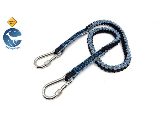 Elastisk stropp 1KG Syrefaste karabinkroker med skrulås 